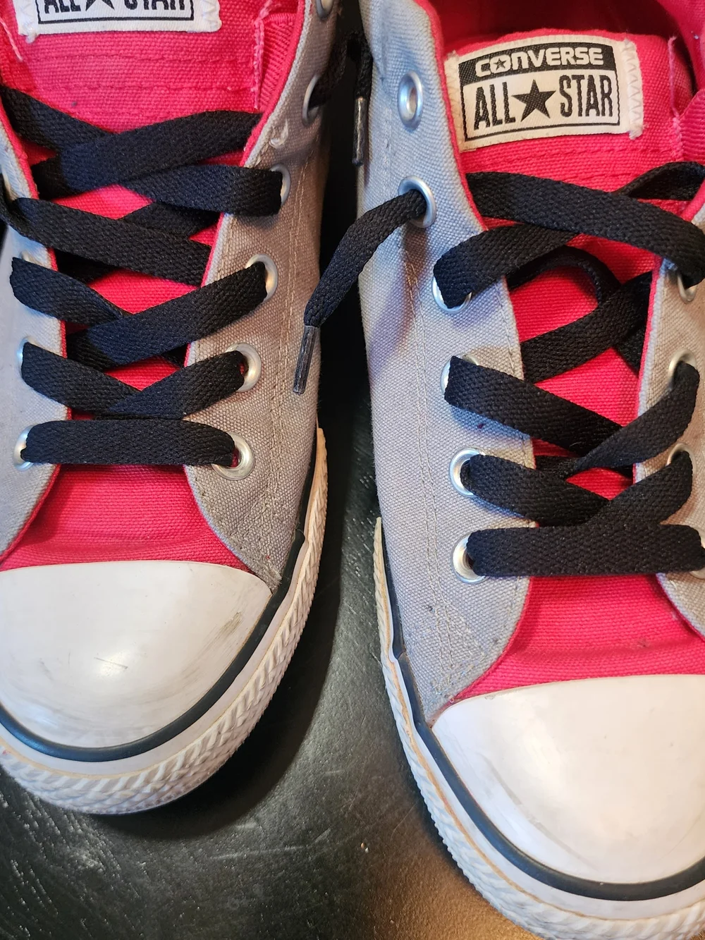 Converse Kids Low Top Sneakers - Gray & Pink